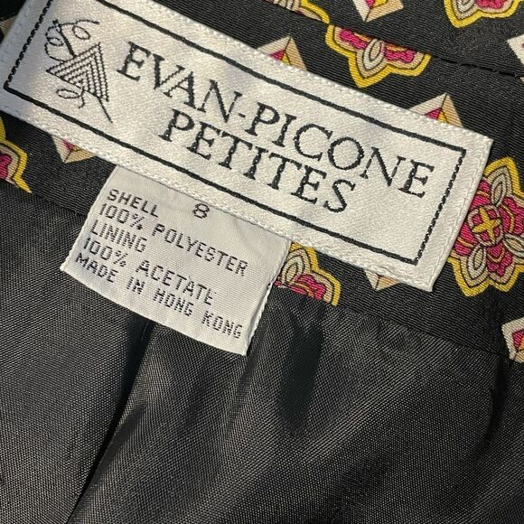 VINTAGE Evan Picone Petites Geometric Print Blazer 8 - Picture 5 of 5